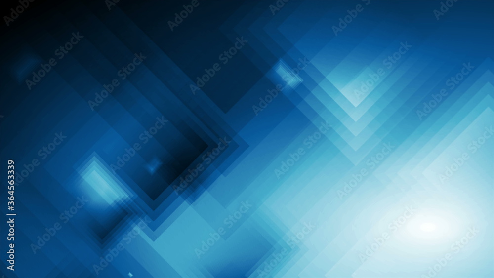 Dark blue technology squares abstract background