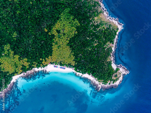drone Photo, flight over the island, Koh Pai island, Thailand, Gulf of Thailand.