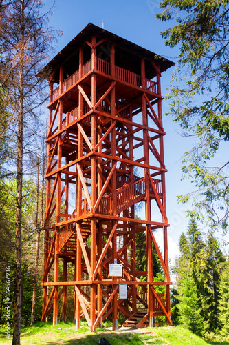 Eliaszowka peak viewing tower, Beskid Sadecki, Poland photo