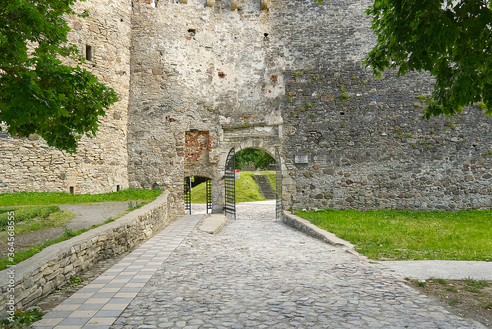 Main entrance to Haapsalu Episcopal Castle. Medieval Castle of Bishop, Estonia.