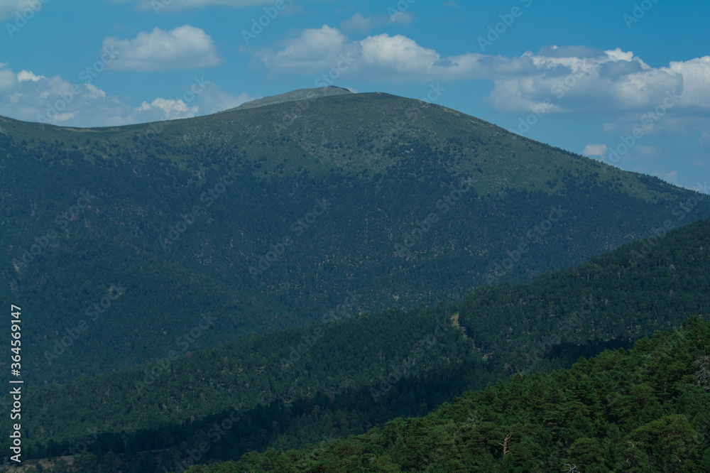 Fototapeta premium góry szczyty las niebo drzewa hiszpania