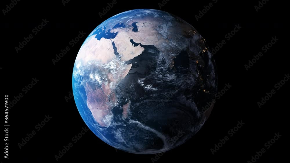 Planet Earth spinning in space in loop with luma matte perfect for graphics Planet Earth spinning in space in loop with luma matte perfect for graphics