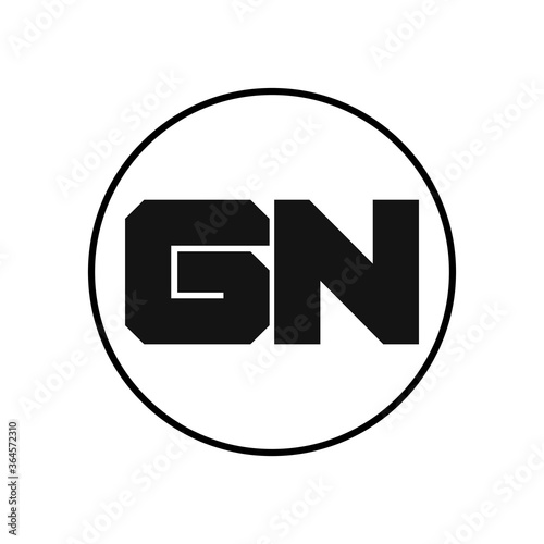 GN Letter Logo Design With Simple style