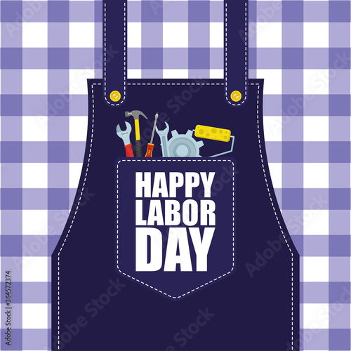 happy labor day celebration with tools in pocket