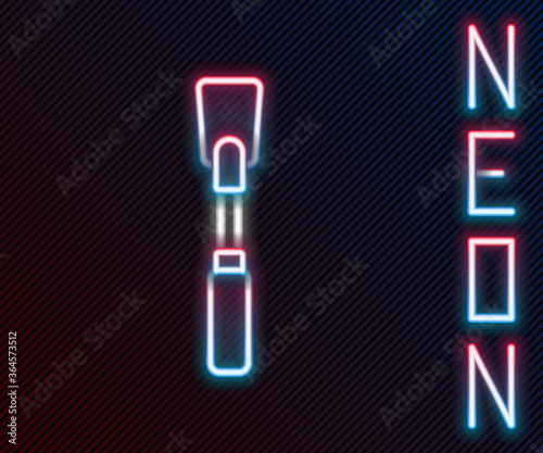 Glowing neon line Leather whip icon isolated on black background. Fetish accessory. Sex toy for adult. Colorful outline concept. Vector Illustration.
