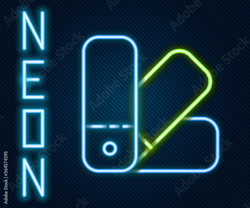 Glowing neon line Color palette guide icon isolated on black background. Colorful outline concept. Vector Illustration.