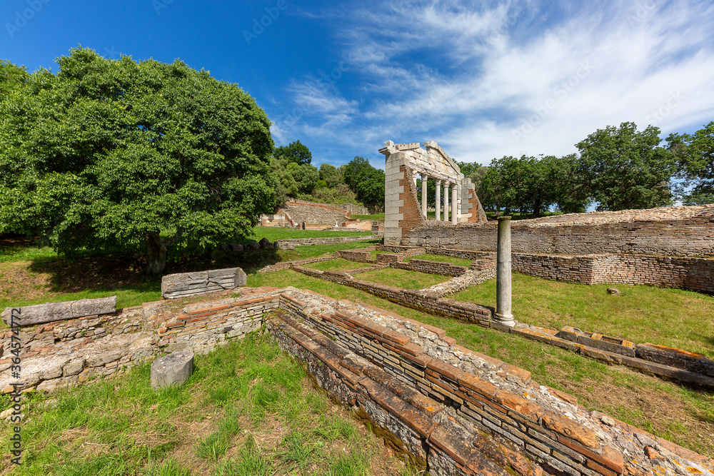 Ruins of the ancient city Apollonia in Albania