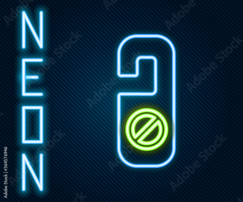 Glowing neon line Please do not disturb icon isolated on black background. Hotel Door Hanger Tags. Colorful outline concept. Vector Illustration.