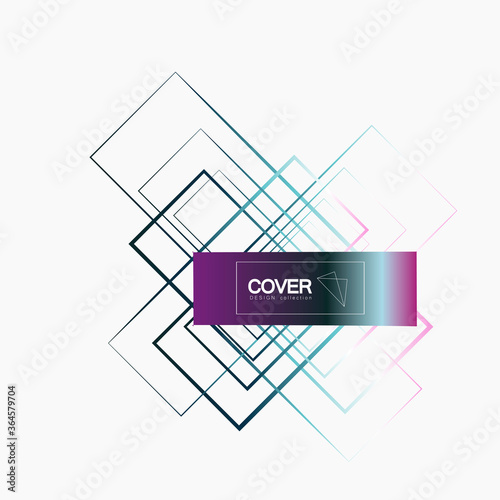 Modern abstract brochure template with squares lines. Colorful geometric background, vector illustration. Abstract vector background