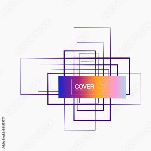 Modern abstract brochure template with squares lines. Colorful geometric background, vector illustration. Abstract vector background