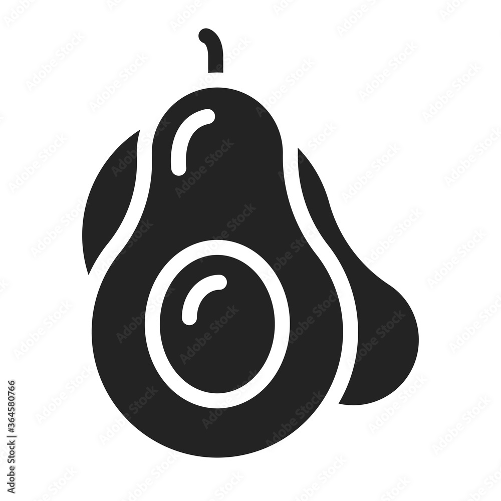 Avocado black glyph icon. Healthy, organic food. Natural vegetable. Isolated vector element. Outline pictogram for web page, mobile app, promo. Avocado black glyph icon. Healthy, organic food. Natural vegetable. Isolated vector element. Outline pictogram for web page, mobile app, promo.