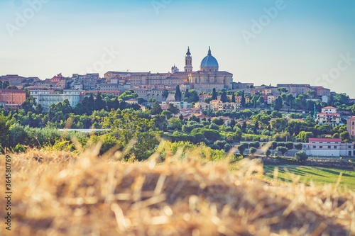 LORETO, Marches Region, Italy, panoramic view of Sanctuary of the Holy House of Loreto, Marches, Italy, the Basilica facade