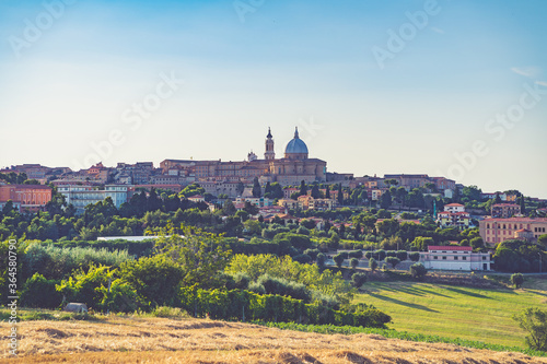 Quadro su tela LORETO, Marches Region, Italy, panoramic view of Sanctuary of the Holy House of