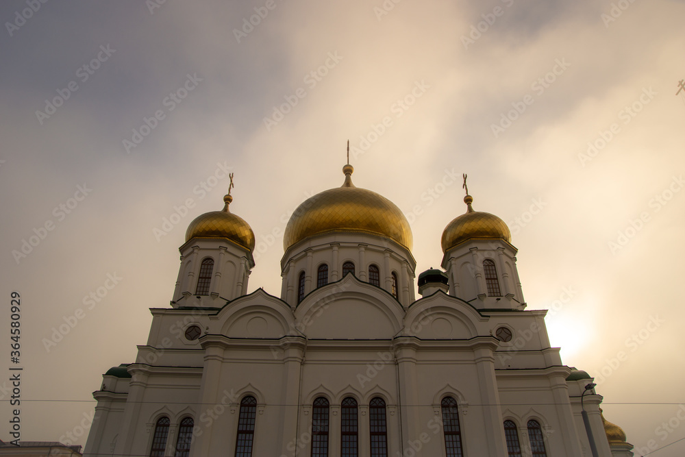 Golden domes of the church