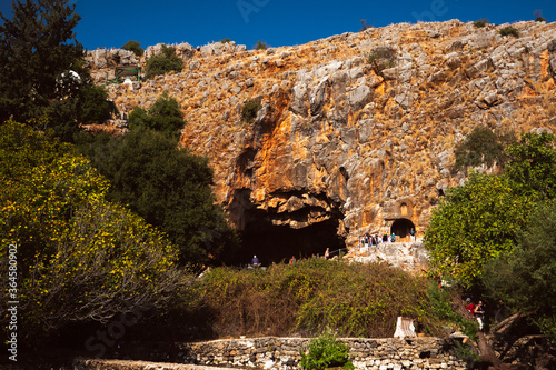 Cave in the mountain, city of Caesarea Philippi Israel.