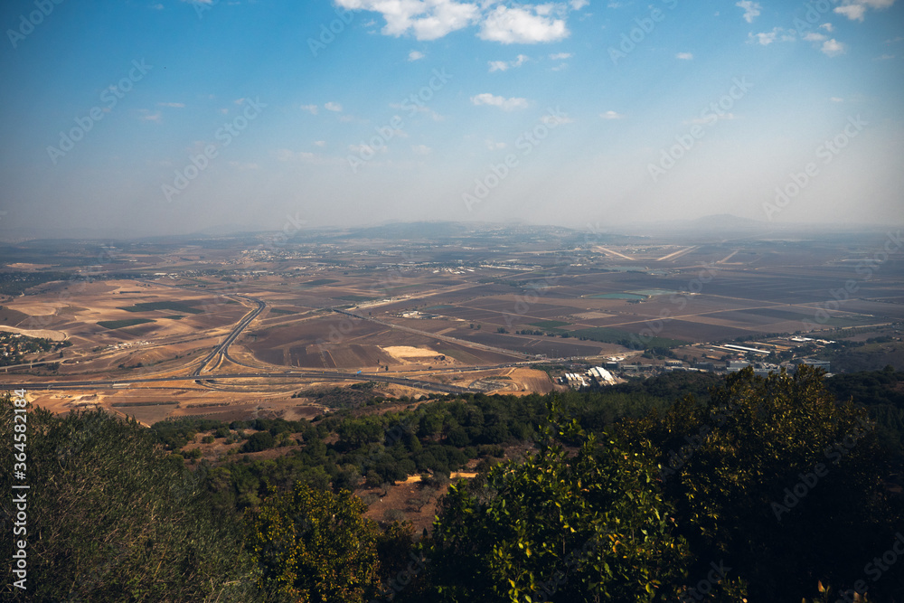 View at the beautiful landscape, Mount Carmel Israel.