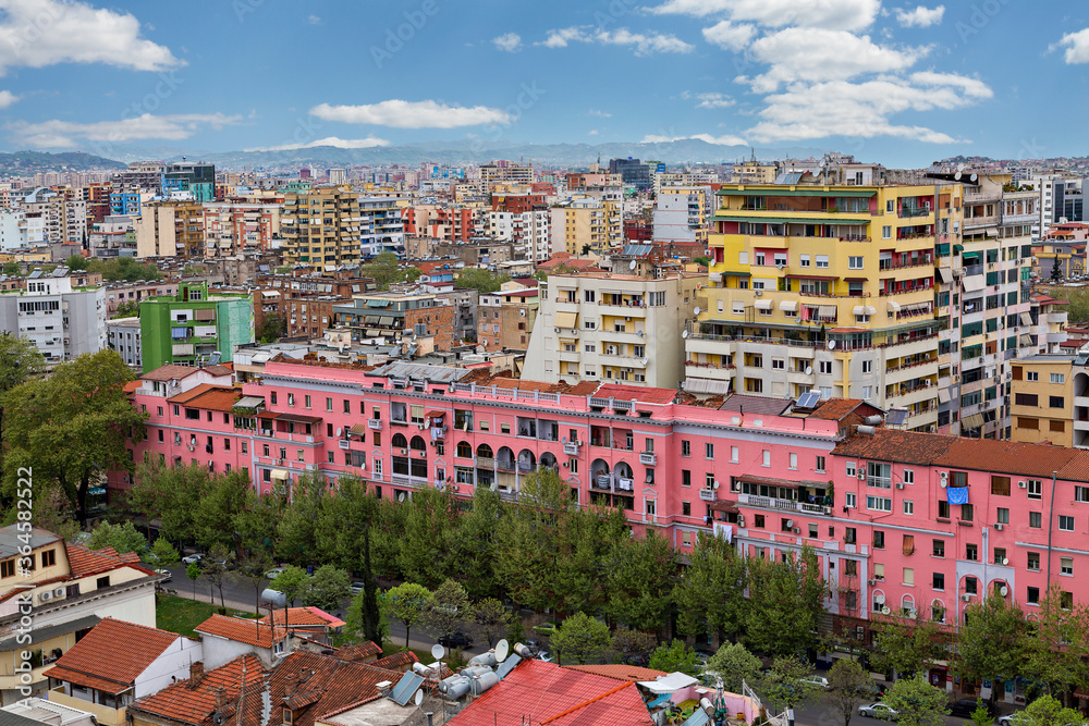 Panorama of Tirana, capital of Albania

