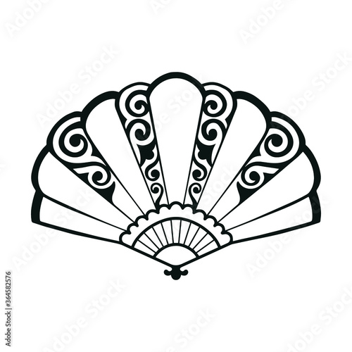 Decorative element. Fan. Vector illustration isolated on white background. 