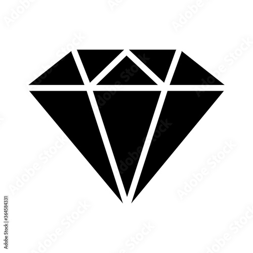 diamond gem icon, silhouette style