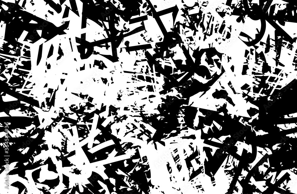 Naklejka premium Grunge black and white. Chaotic seamless background. Repeating abstract texture. Monochrome camouflage