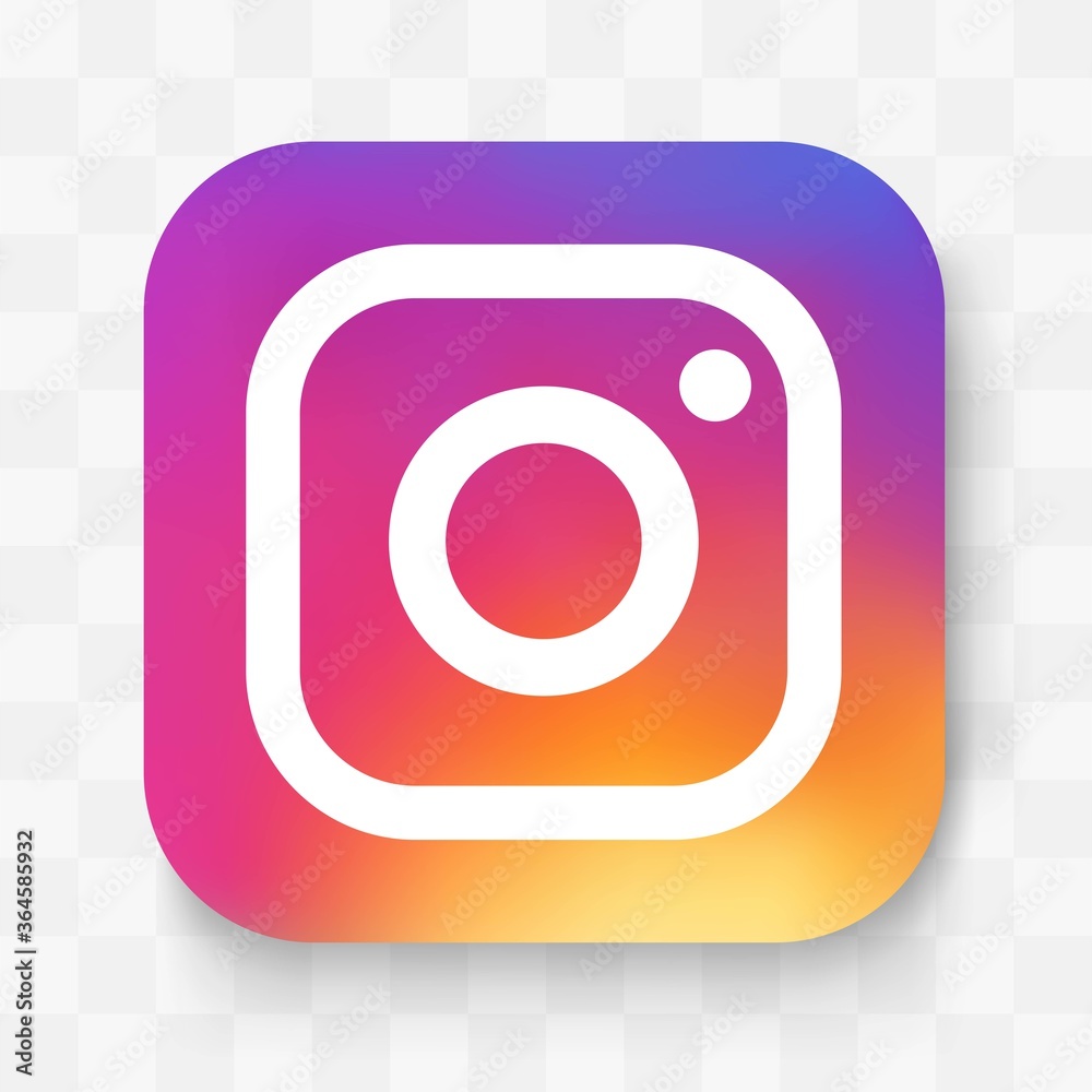 Instagram logo icon set. Instagram button. Flat web icon or sign isolated on gray background