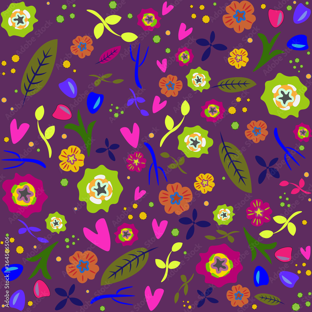 Floral seamless pattern background. Hand drown doodle style. For dress fabric, T shirt print, postcard, banners. Floral seamless pattern background. Hand drown doodle style. For dress fabric, T shirt print, postcard, banners.