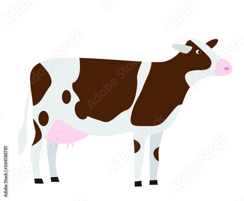 Vector illustration of a cow. Domestic animal illustration. Farm collection