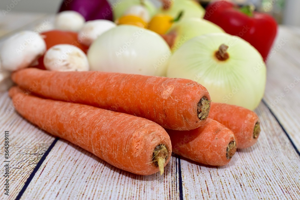 Fresh organic summer harvested vegetables washed and ready for preparing healthy meals and side dishes to share as a family Fresh organic summer harvested vegetables washed and ready for preparing healthy meals and side dishes to share as a family
