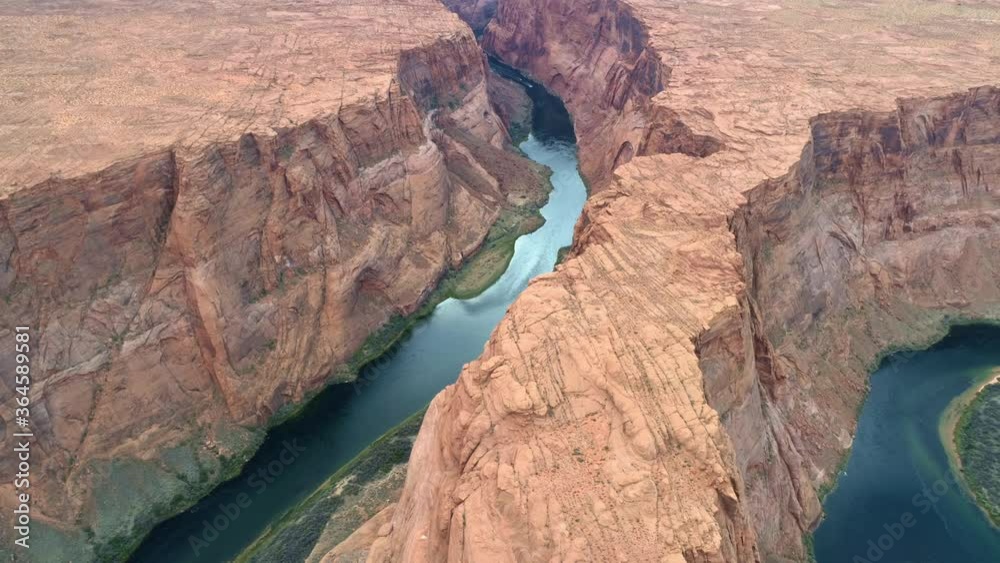USA travel and road trip to wilderness. Drone flying along scenic