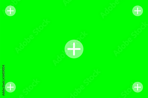 Chroma key pattern with dots for fixing and editing. Green background. Vector.
