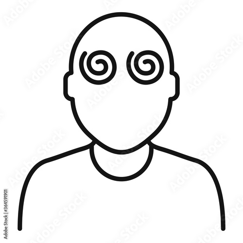 Hypnosis pacient eyes icon. Outline hypnosis pacient eyes vector icon for web design isolated on white background