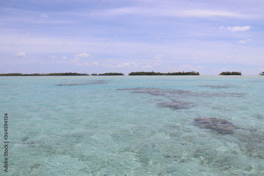 Fototapeta premium Lagon turquoise à Rangiroa, Polynésie française