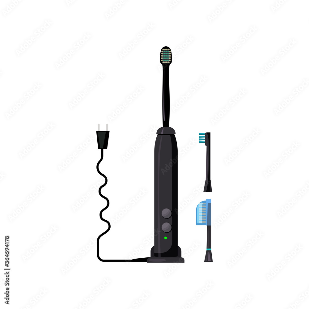 Obraz premium Black electrical toothbrush illustration