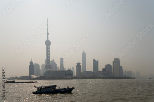 Photography Pudong Skyline and Huangpu River, Shanghai, China