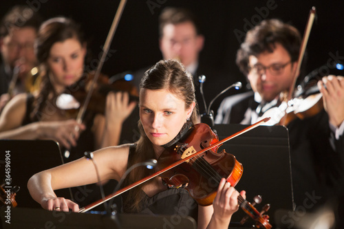 Canvas Print Orchestra performing