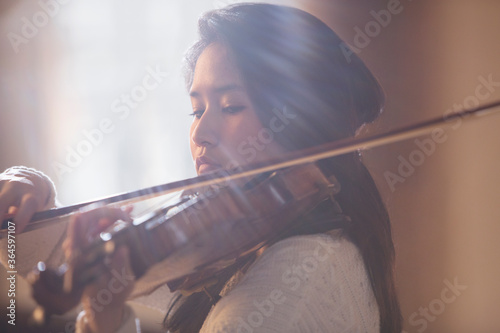 Violinist performing