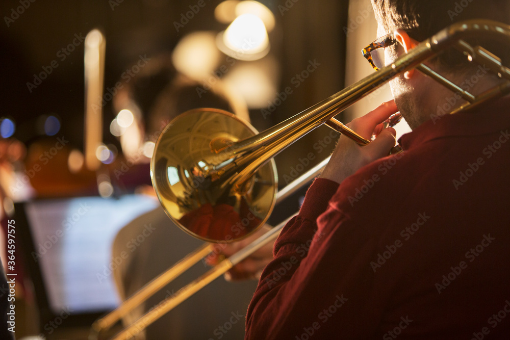 Fototapeta premium Trombonist performing