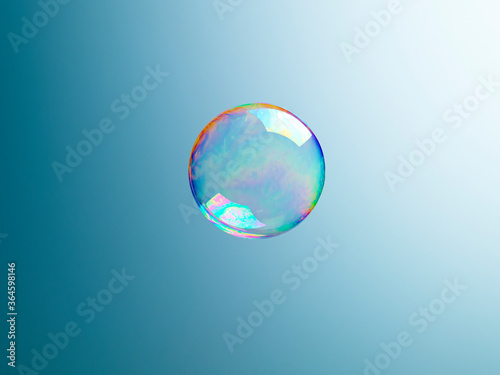 Translucent bubble on blue background