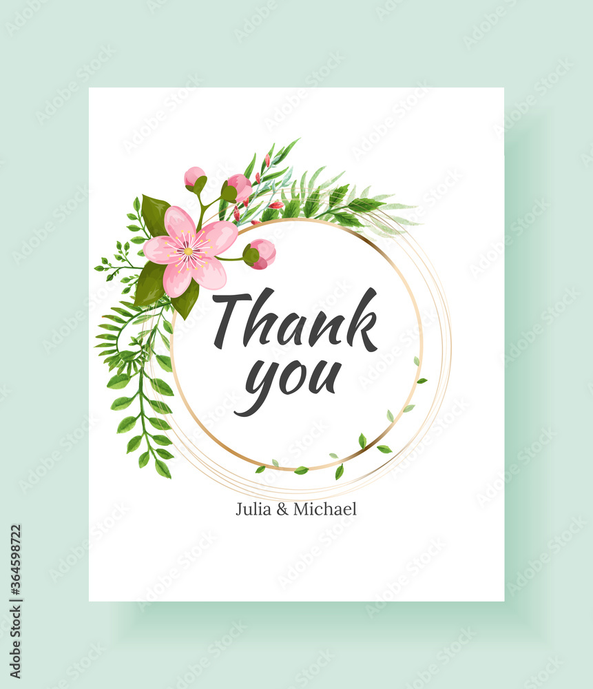 Obraz premium Sakura flowers background. Floral wedding invitation card template design. Holiday invitation, greeting card and fashion design
