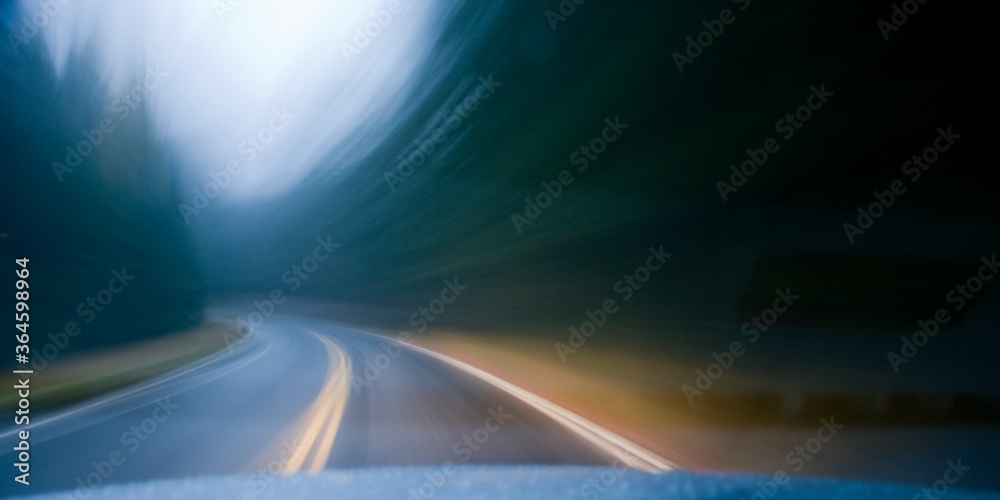 Blurred Highway, Mount Rainier National Park, Washington Blurred Highway, Mount Rainier National Park, Washington
