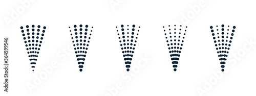 Spray icons set. Fluid, air spray symbol