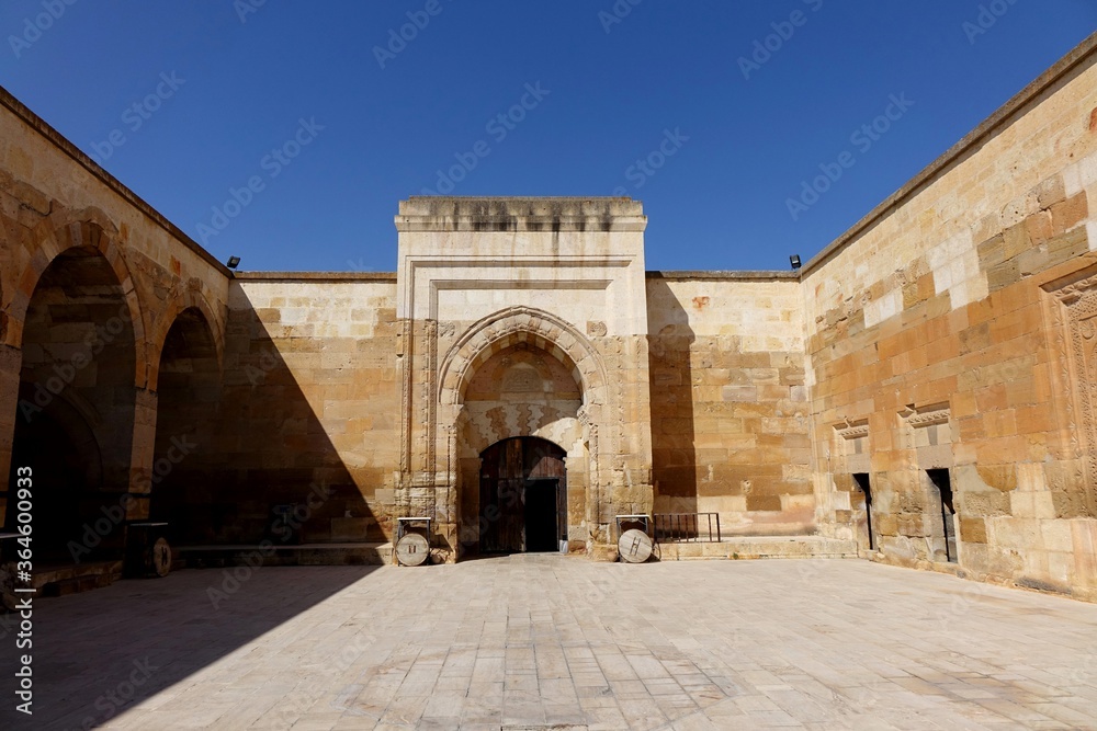 CARAVANSERAI DOOR WITH ARCH, CAPPADOCIA, TURKEY.