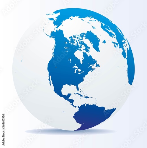 Earth hemispheres with continents,  realistic world map in globe shape