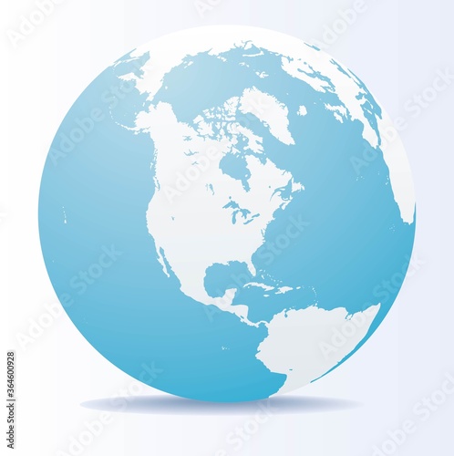 Earth hemispheres with continents,  realistic world map in globe shape