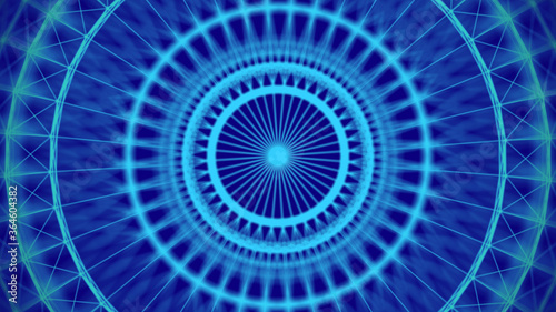 Spherical white circles on a black background. Futuristic patterns technique. Connection structure lines and dots. 3d rendering.