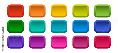 Colorful rectangle buttons isolated on white background. Vector illustration