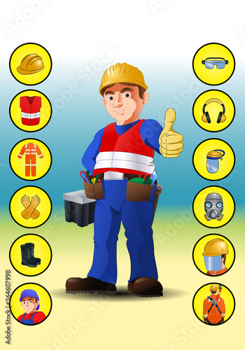 occupational awareness events poster of construction workers safety