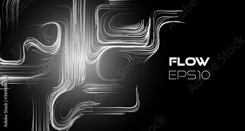 Technology abstract art deco background. Swirl abstract in abstract style on dark background.
