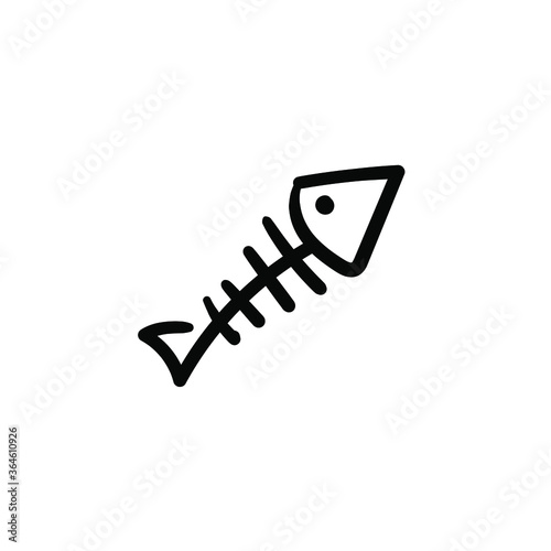 Hand drawn dead fish. Simple vector icon