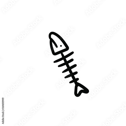 Hand drawn dead fish. Simple vector icon